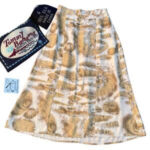 Tommy Bahama 100% Silk Vacation Mode Seashell Skirt Sz S